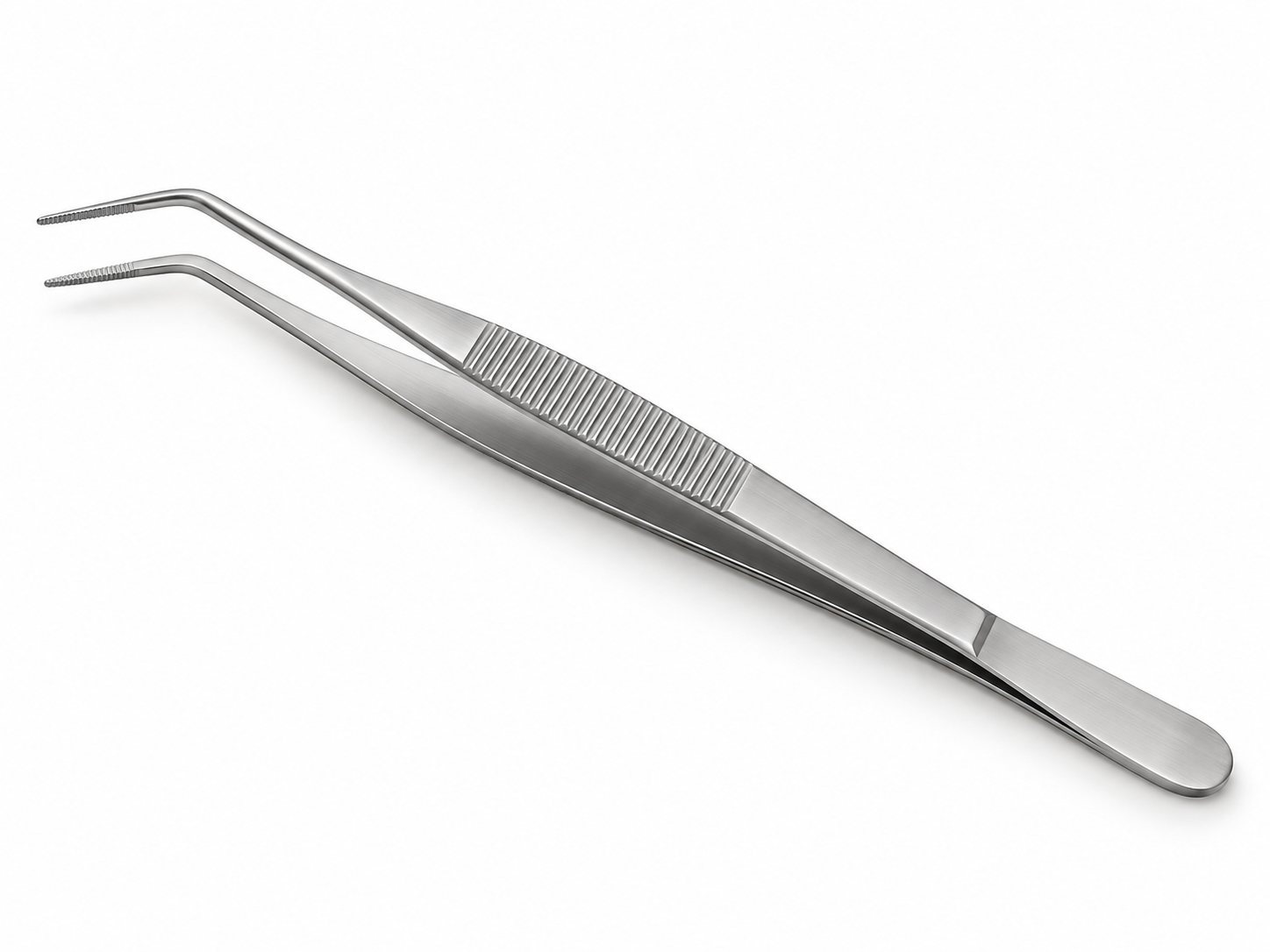 Product view of angled College tweezers