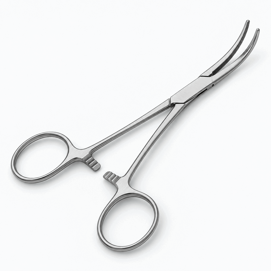 Product view of Kelly hemostatic forceps